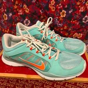 nike mint and orange sneakers 9.5 womens